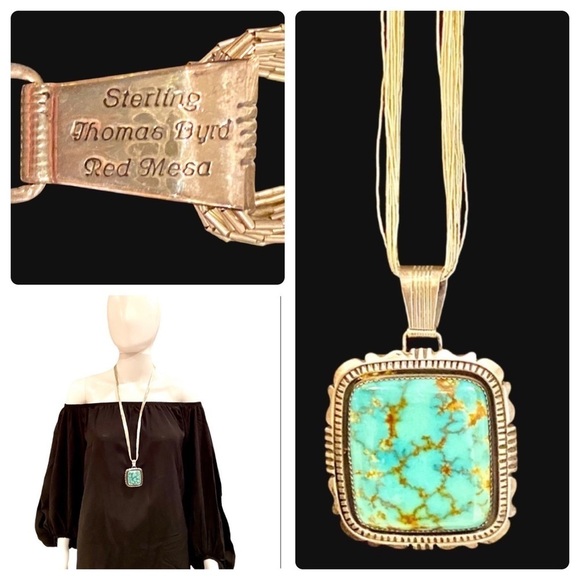 💕💕💕Thomas Byrd Red Mesa turquoise necklace - Picture 1 of 13